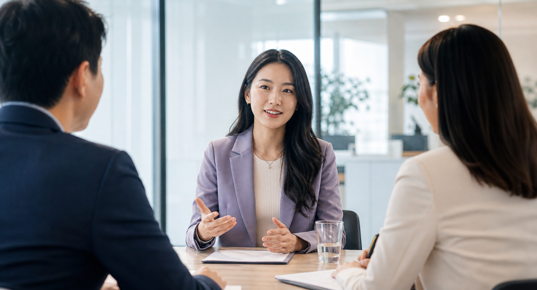 完成训练后自信参加线下面试的女性求职者