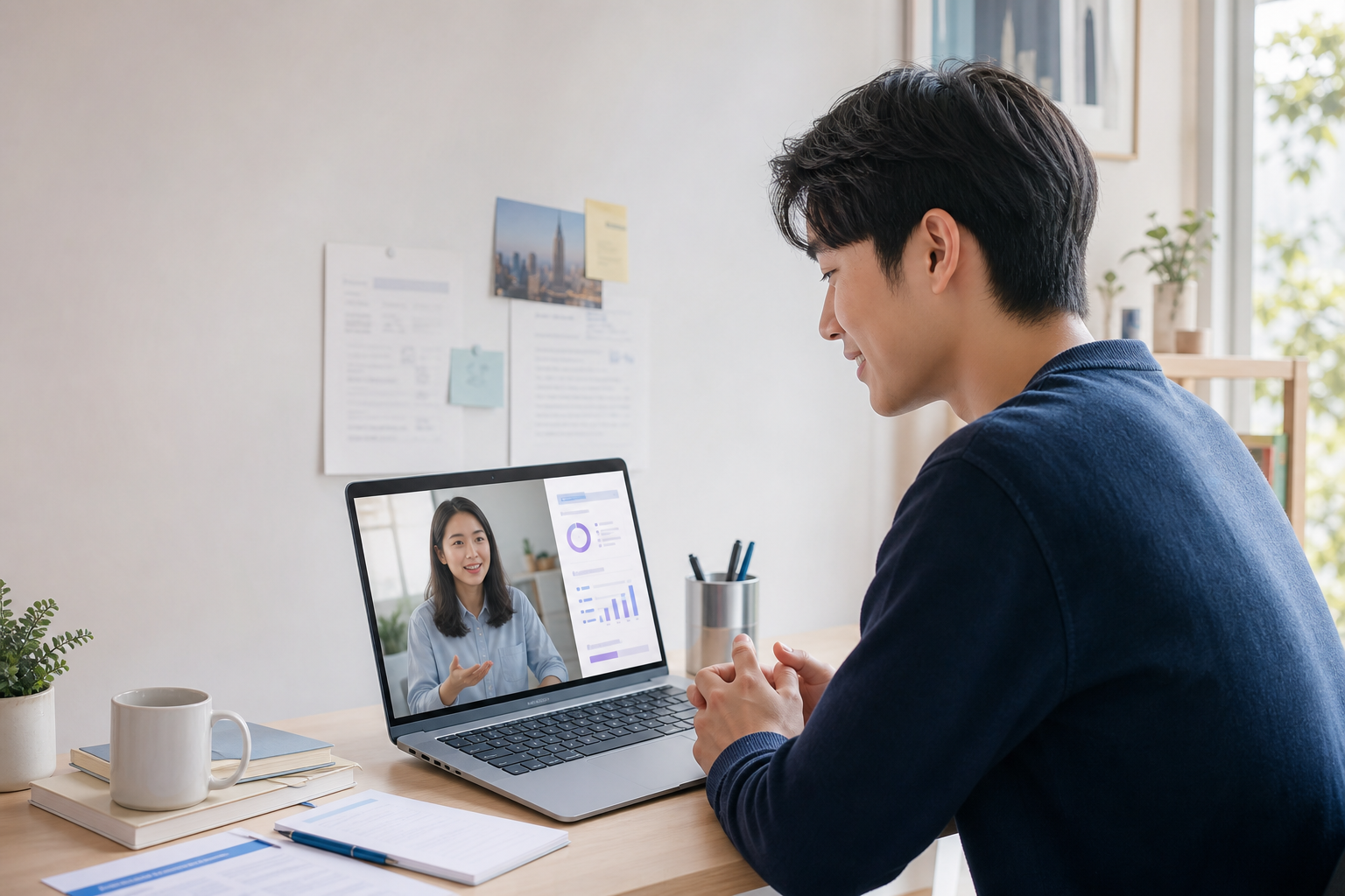 求职者正在进行 AI 模拟面试